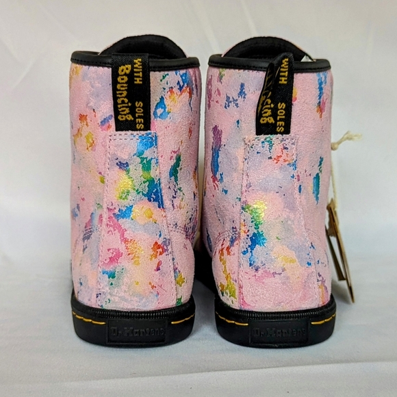 Dr. Martens Sheridan Boots Suede Lace Up Lightweight Rainbow Burst Pink 9 NIB - Picture 9 of 15